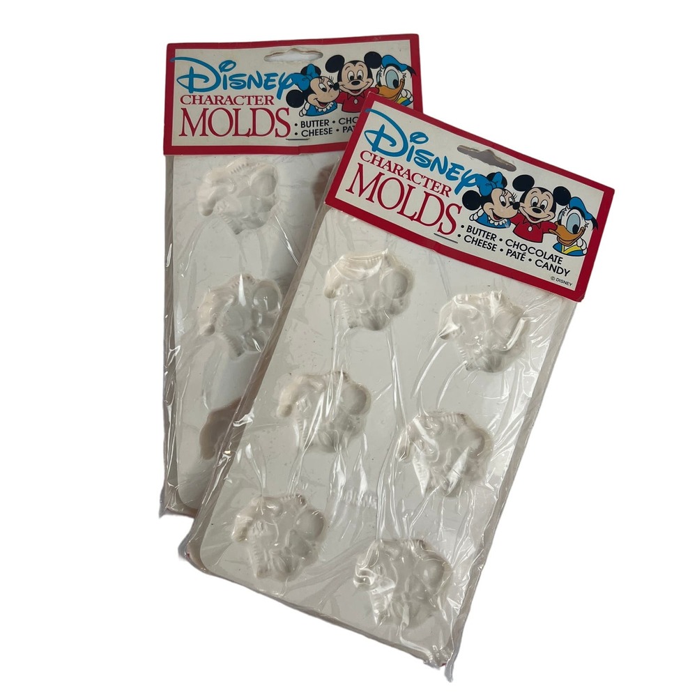 (2) Disney Character 6 Character Mold Sheet Candy Made in USA Vintage NEW